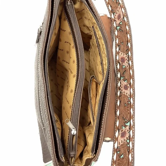 Ariat brown/turquoise bag - Picture 3 of 5